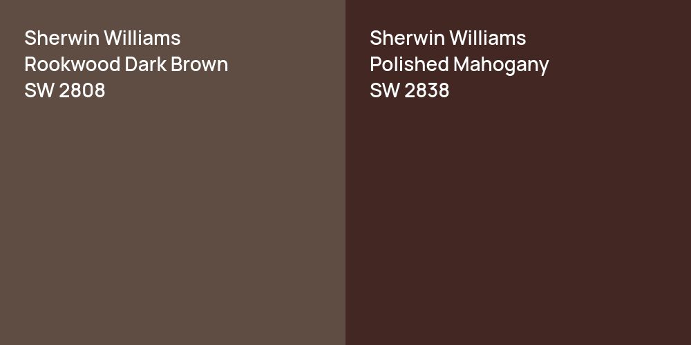 Sherwin Williams Rookwood Dark Brown vs. Sherwin Williams Polished Mahogany