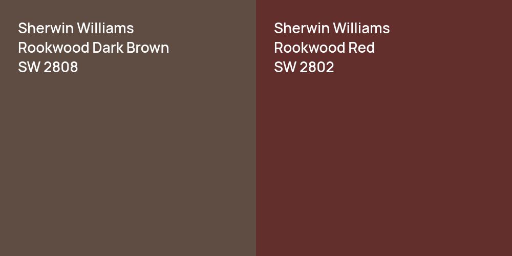 Sherwin Williams Rookwood Dark Brown vs. Sherwin Williams Rookwood Red