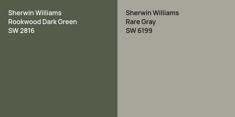 Sherwin Williams Rookwood Dark Green vs. Sherwin Williams Rare Gray