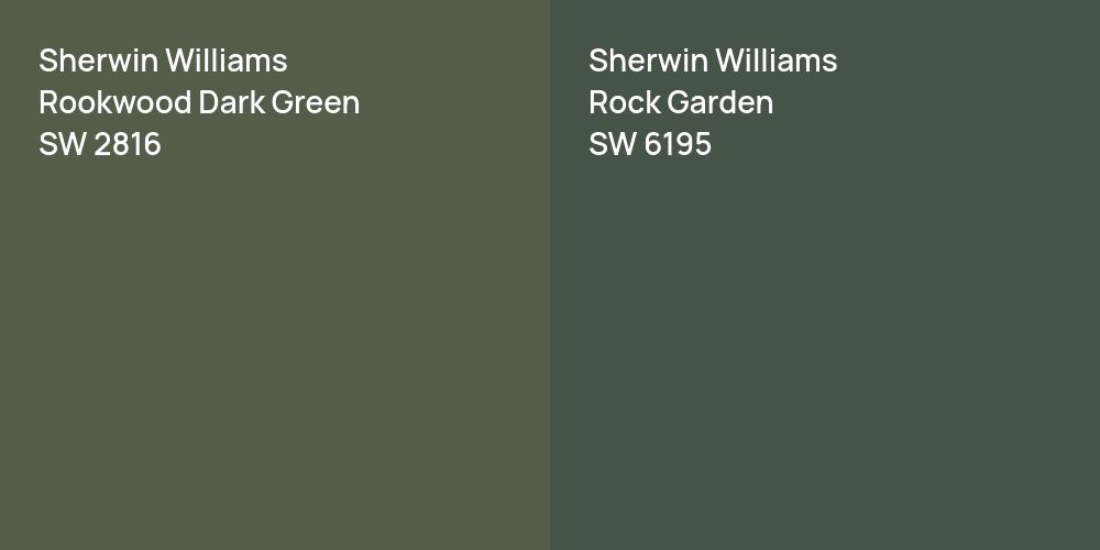 Sherwin Williams Rookwood Dark Green vs. Sherwin Williams Rock Garden