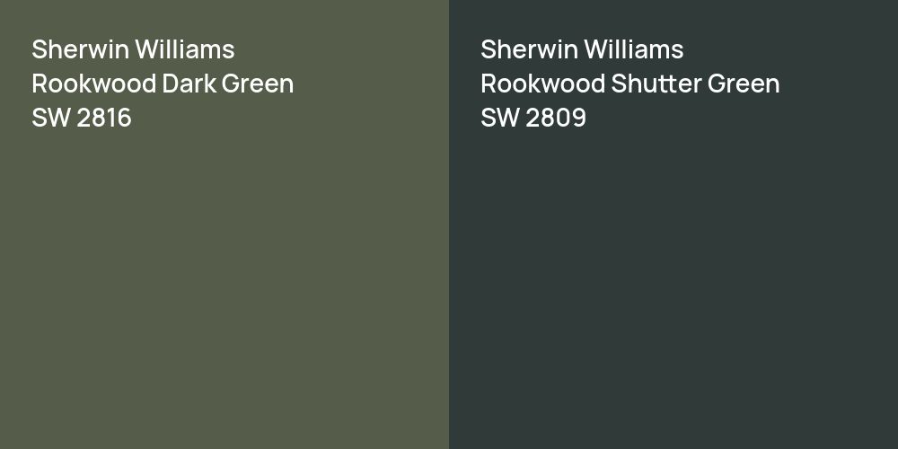 Sherwin Williams Rookwood Dark Green vs. Sherwin Williams Rookwood Shutter Green