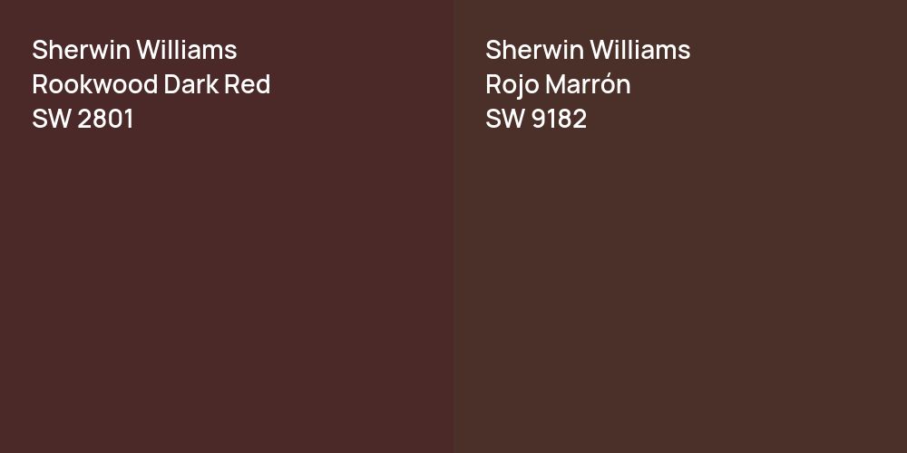 Sherwin Williams Rookwood Dark Red vs. Sherwin Williams Rojo Marrón