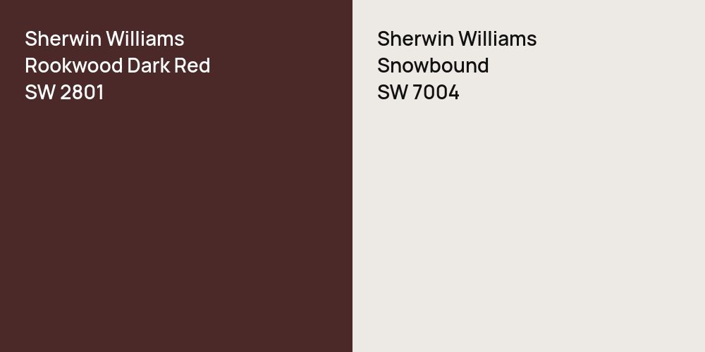 Sherwin Williams Rookwood Dark Red vs. Sherwin Williams Snowbound