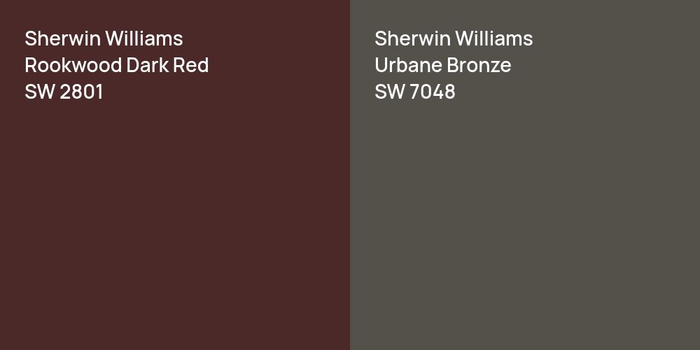 Sherwin Williams Rookwood Dark Red vs. Sherwin Williams Urbane Bronze