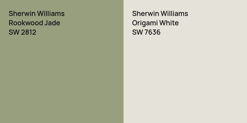 Sherwin Williams Rookwood Jade vs. Sherwin Williams Origami White