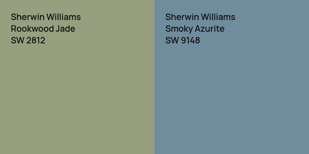 Sherwin Williams Rookwood Jade vs. Sherwin Williams Smoky Azurite