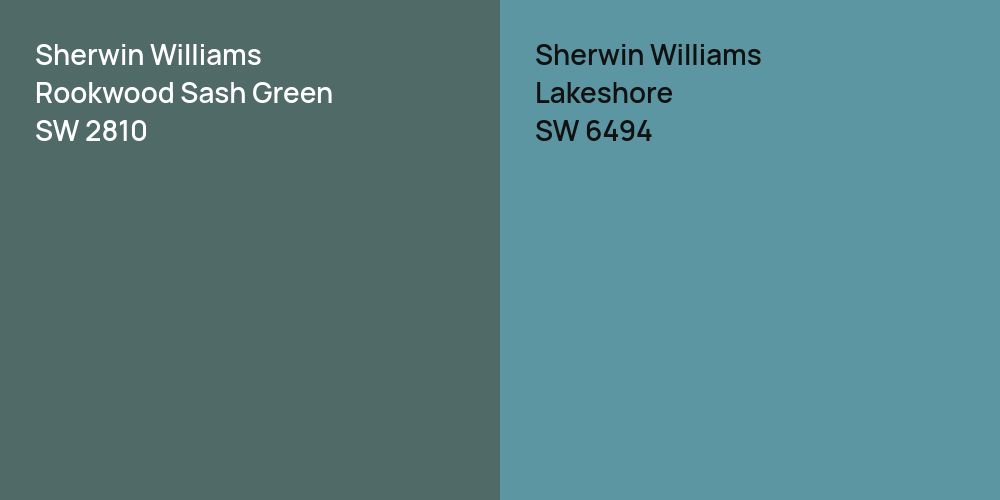 Sherwin Williams Rookwood Sash Green vs. Sherwin Williams Lakeshore