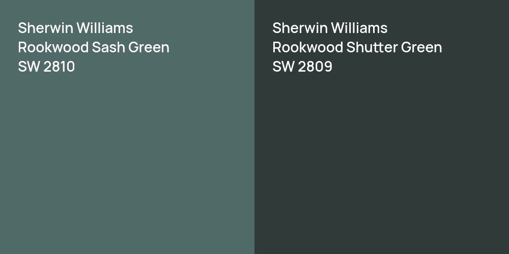 Sherwin Williams Rookwood Sash Green vs. Sherwin Williams Rookwood Shutter Green