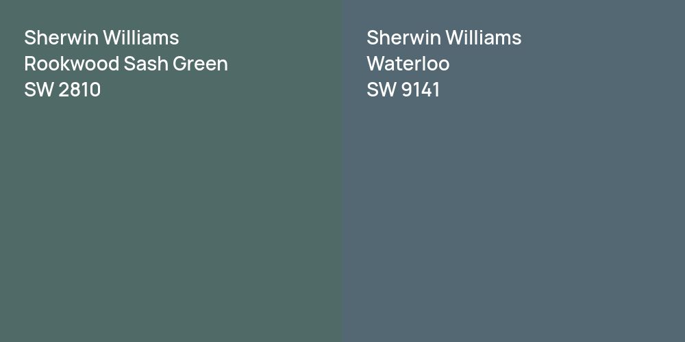 Sherwin Williams Rookwood Sash Green vs. Sherwin Williams Waterloo