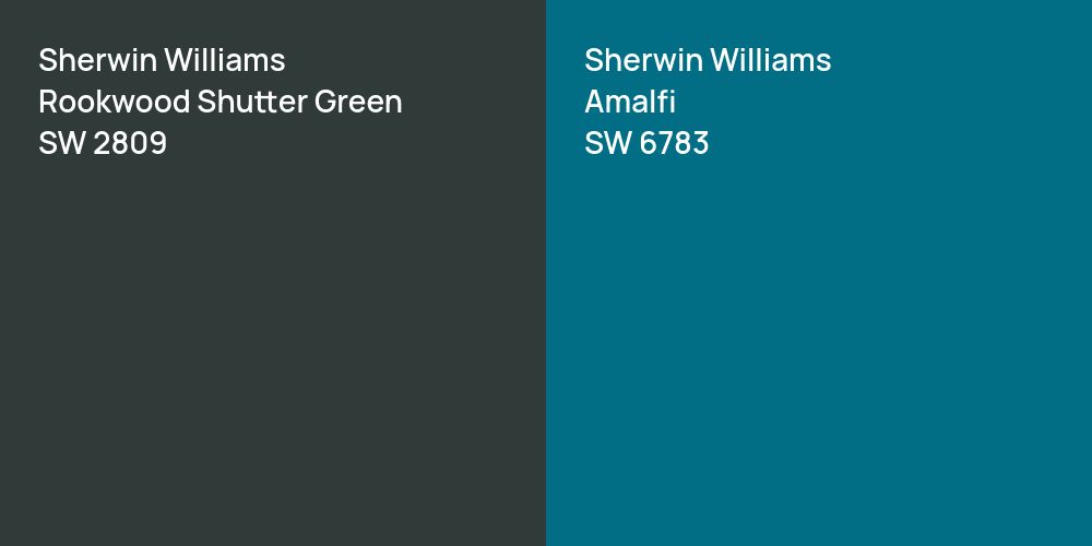 Sherwin Williams Rookwood Shutter Green vs. Sherwin Williams Amalfi