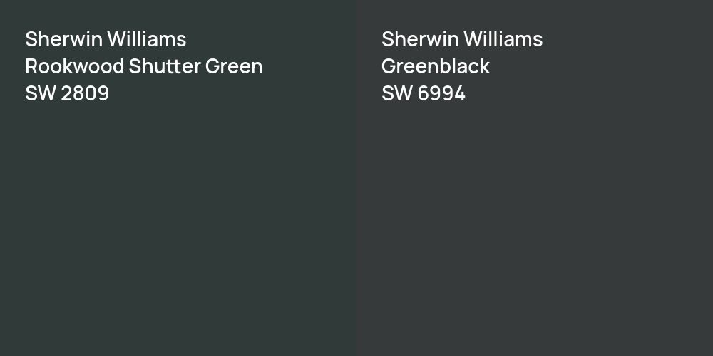 Sherwin Williams Rookwood Shutter Green vs. Sherwin Williams Greenblack