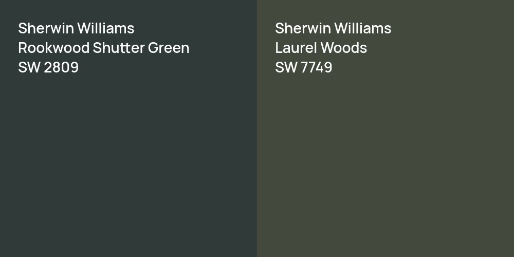 Sherwin Williams Rookwood Shutter Green vs. Sherwin Williams Laurel Woods