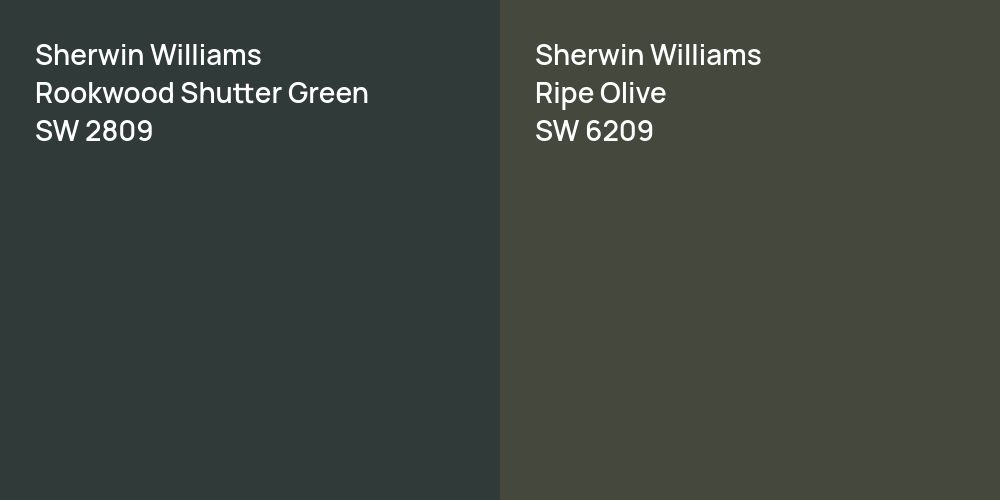 Sherwin Williams Rookwood Shutter Green vs. Sherwin Williams Ripe Olive