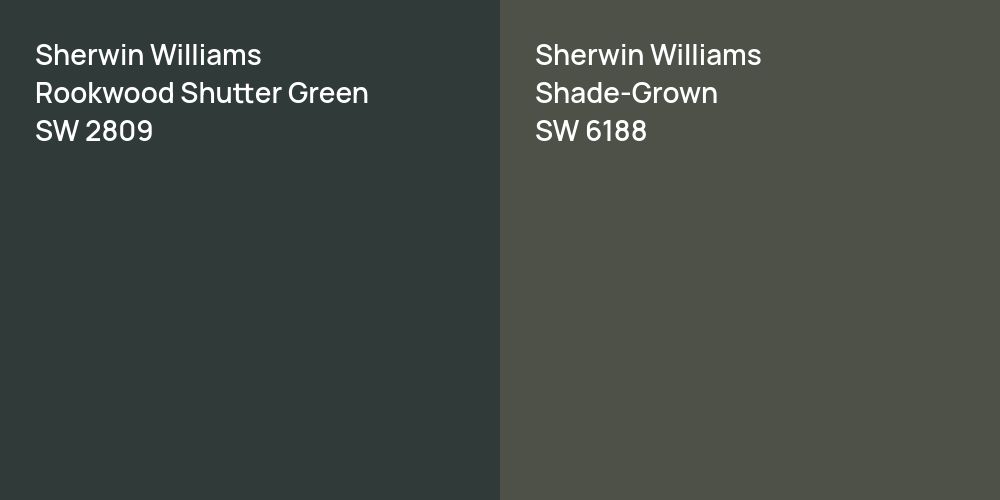 Sherwin Williams Rookwood Shutter Green vs. Sherwin Williams Shade-Grown