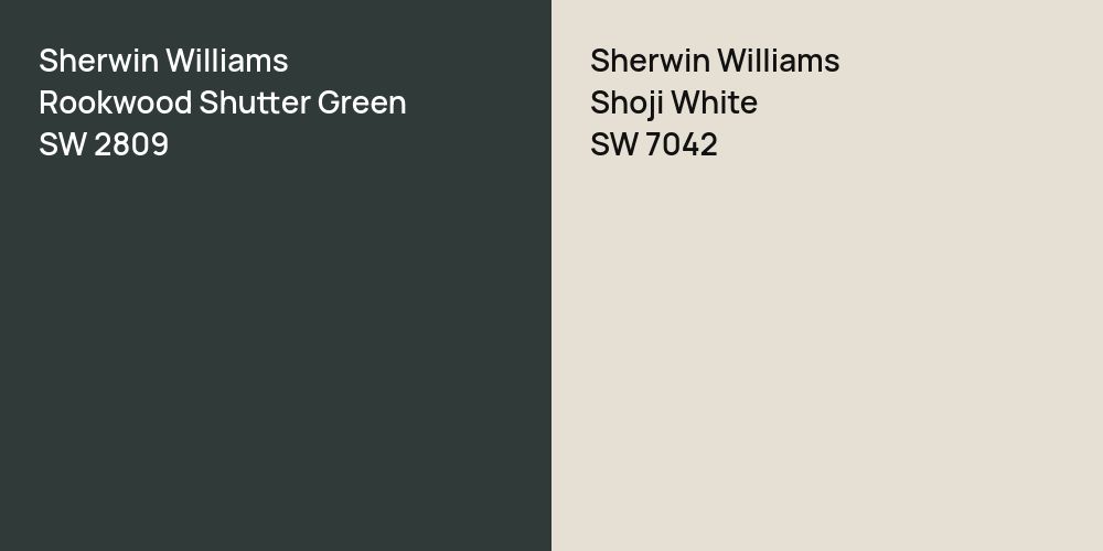 Sherwin Williams Rookwood Shutter Green vs. Sherwin Williams Shoji White