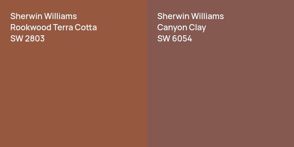 Sherwin Williams Rookwood Terra Cotta vs. Sherwin Williams Canyon Clay