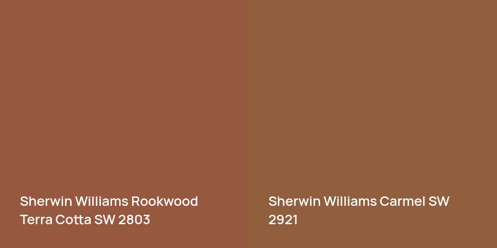 Sherwin Williams Rookwood Terra Cotta vs. Sherwin Williams Carmel