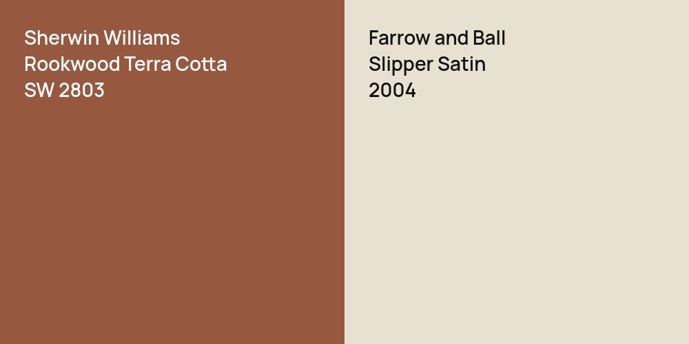 Sherwin Williams Rookwood Terra Cotta vs. Farrow and Ball Slipper Satin