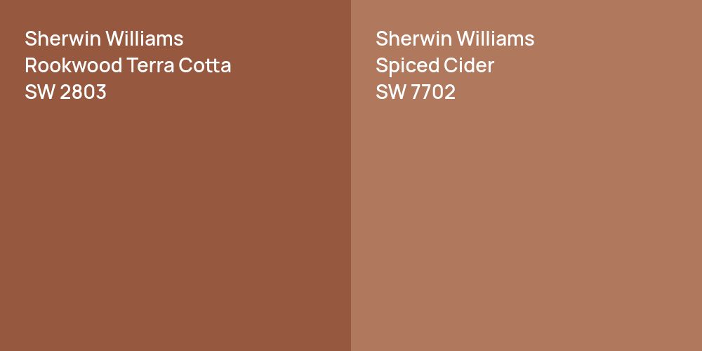 Sherwin Williams Rookwood Terra Cotta vs. Sherwin Williams Spiced Cider