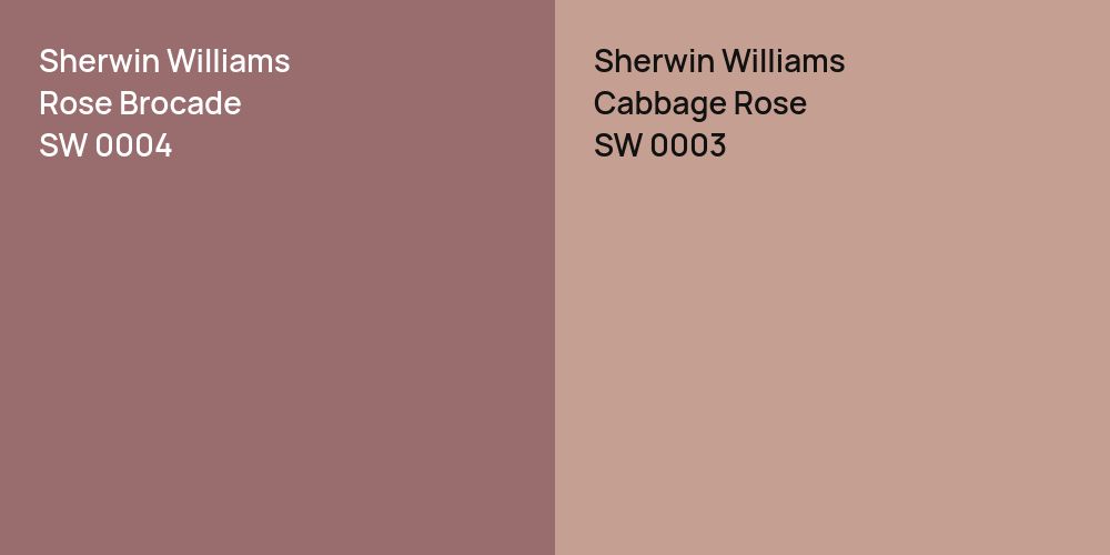 Sherwin Williams Rose Brocade vs. Sherwin Williams Cabbage Rose