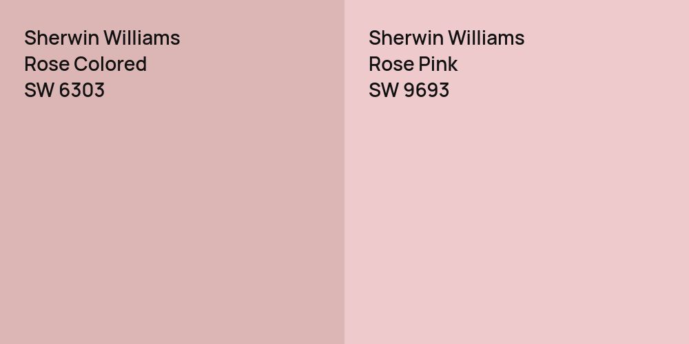 Sherwin Williams Rose Colored vs. Sherwin Williams Rose Pink