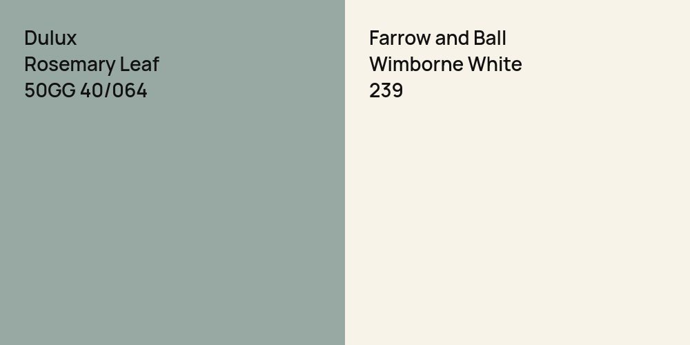 Dulux Rosemary Leaf vs. Farrow and Ball Wimborne White