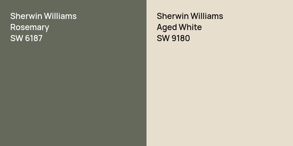 Sherwin Williams Rosemary vs. Sherwin Williams Aged White