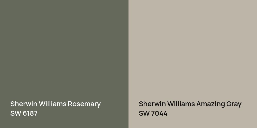 Sherwin Williams Rosemary vs. Sherwin Williams Amazing Gray