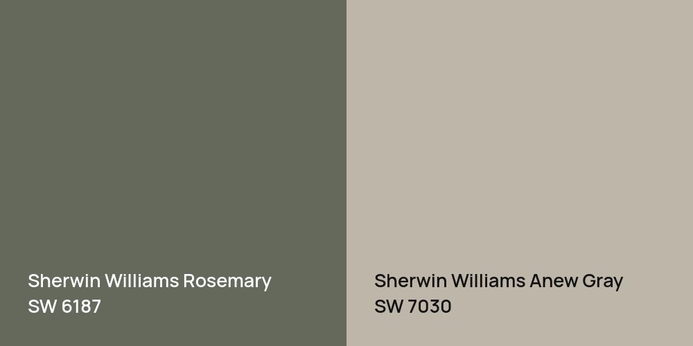 Sherwin Williams Rosemary vs. Sherwin Williams Anew Gray