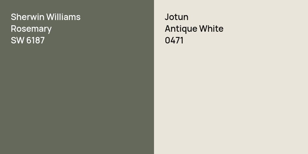 Sherwin Williams Rosemary vs. Jotun Antique White