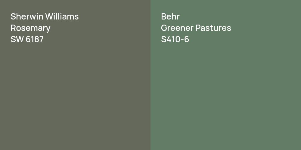 Sherwin Williams Rosemary vs. Behr Greener Pastures