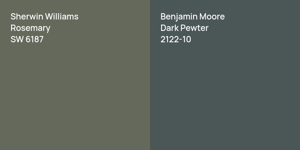 Sherwin Williams Rosemary vs. Benjamin Moore Dark Pewter