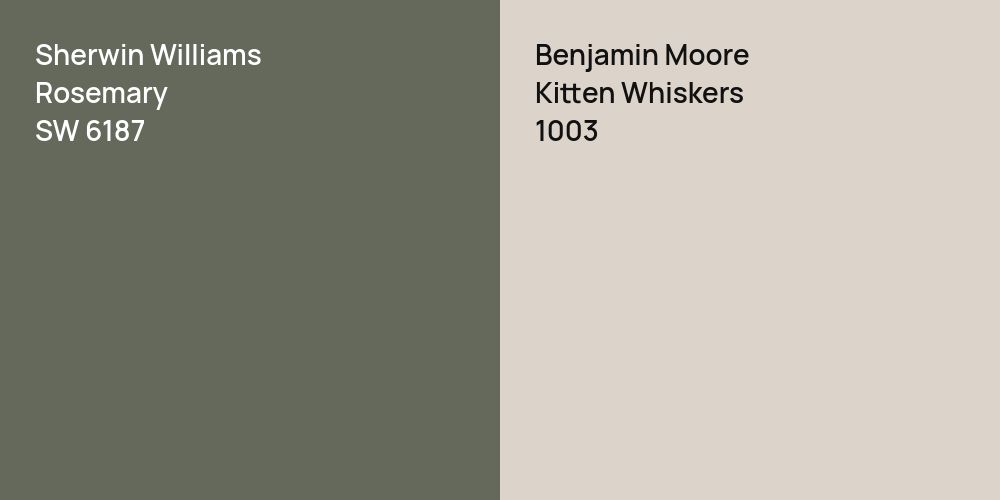 Sherwin Williams Rosemary vs. Benjamin Moore Kitten Whiskers