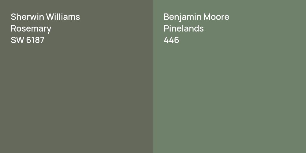 Sherwin Williams Rosemary vs. Benjamin Moore Pinelands