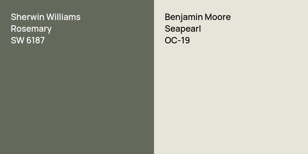 Sherwin Williams Rosemary vs. Benjamin Moore Seapearl