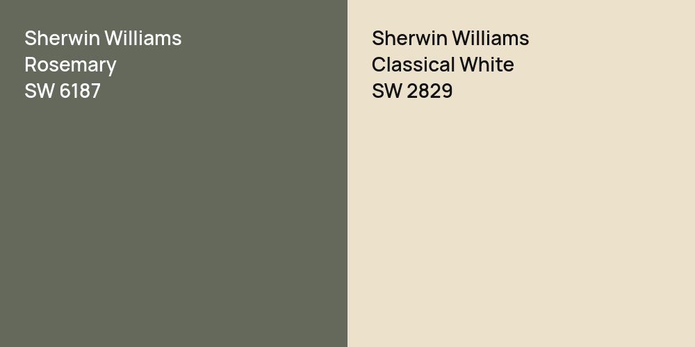 Sherwin Williams Rosemary vs. Sherwin Williams Classical White