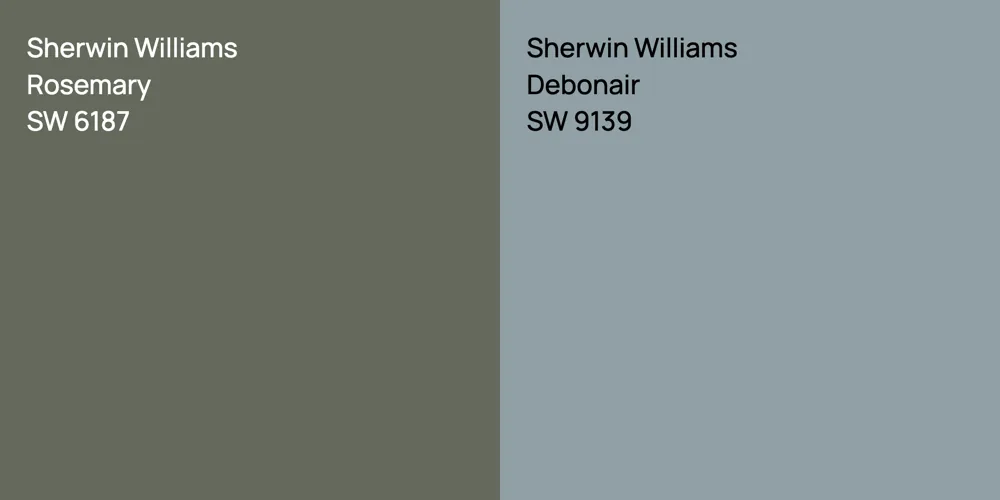 Sherwin Williams Rosemary vs. Sherwin Williams Debonair