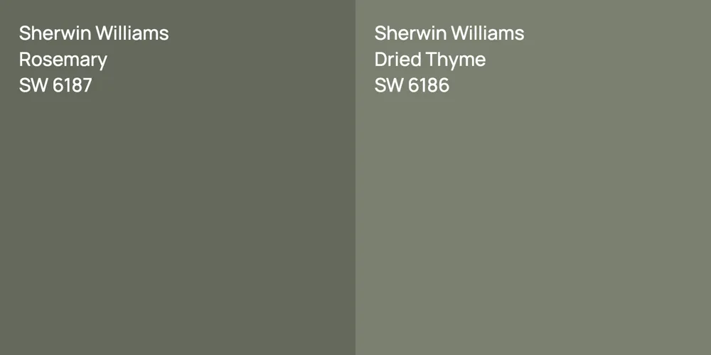 Sherwin Williams Rosemary vs. Sherwin Williams Dried Thyme