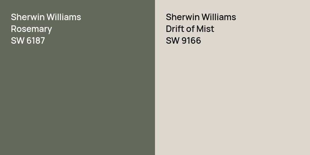 Sherwin Williams Rosemary vs. Sherwin Williams Drift of Mist