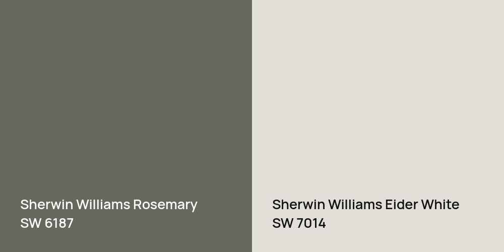 Sherwin Williams Rosemary vs. Sherwin Williams Eider White