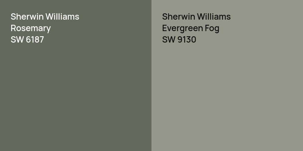 Sherwin Williams Rosemary vs. Sherwin Williams Evergreen Fog