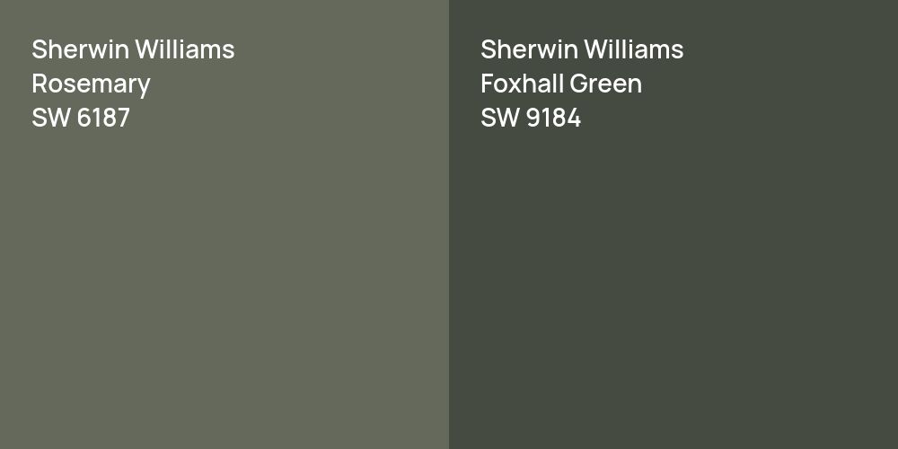 Sherwin Williams Rosemary vs. Sherwin Williams Foxhall Green