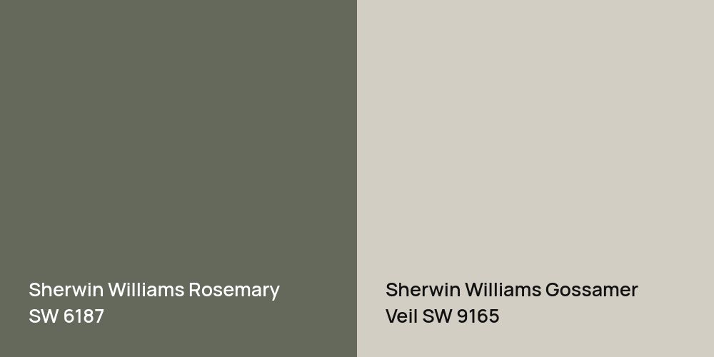 Sherwin Williams Rosemary vs. Sherwin Williams Gossamer Veil