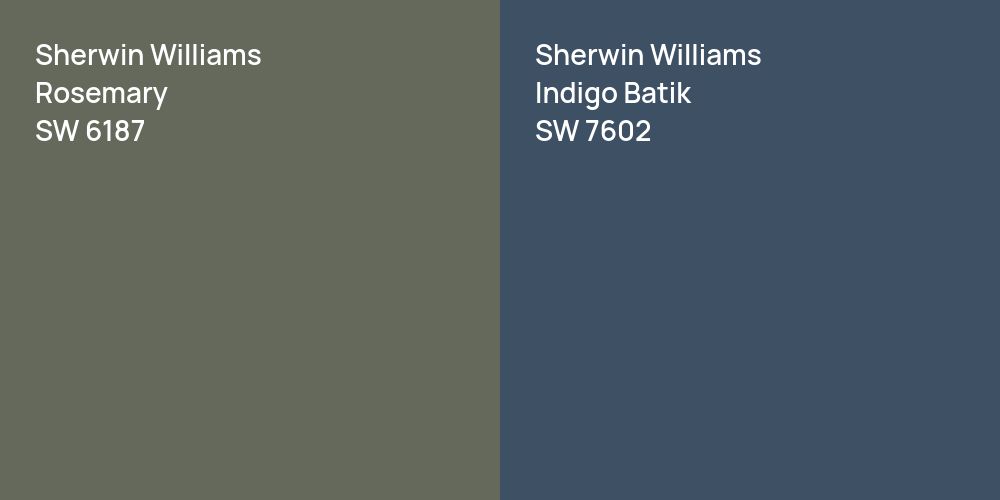 Sherwin Williams Rosemary vs. Sherwin Williams Indigo Batik