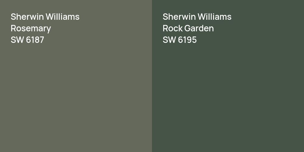 Sherwin Williams Rosemary vs. Sherwin Williams Rock Garden