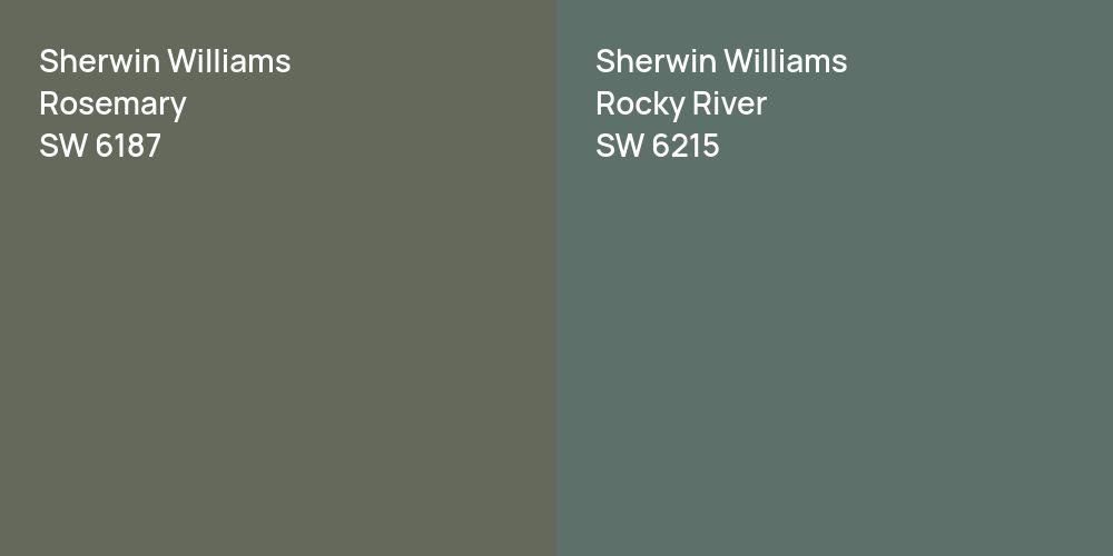 Sherwin Williams Rosemary vs. Sherwin Williams Rocky River