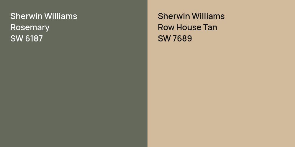 Sherwin Williams Rosemary vs. Sherwin Williams Row House Tan