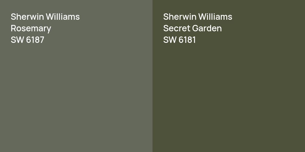 Sherwin Williams Rosemary vs. Sherwin Williams Secret Garden