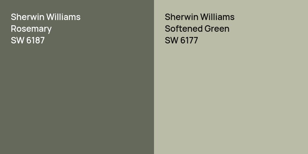 Sherwin Williams Rosemary vs. Sherwin Williams Softened Green