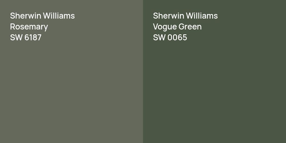 Sherwin Williams Rosemary vs. Sherwin Williams Vogue Green